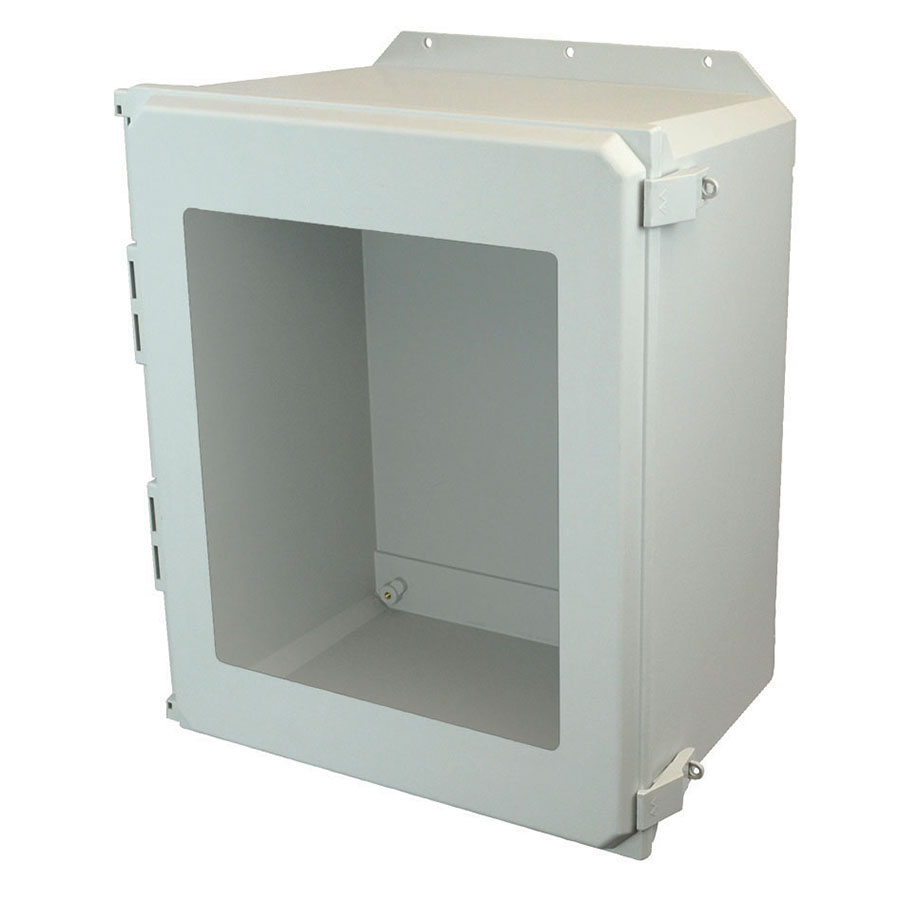 AMU2060NLWF Fiberglass enclosure with hinged window cover and nonmetal snap latch