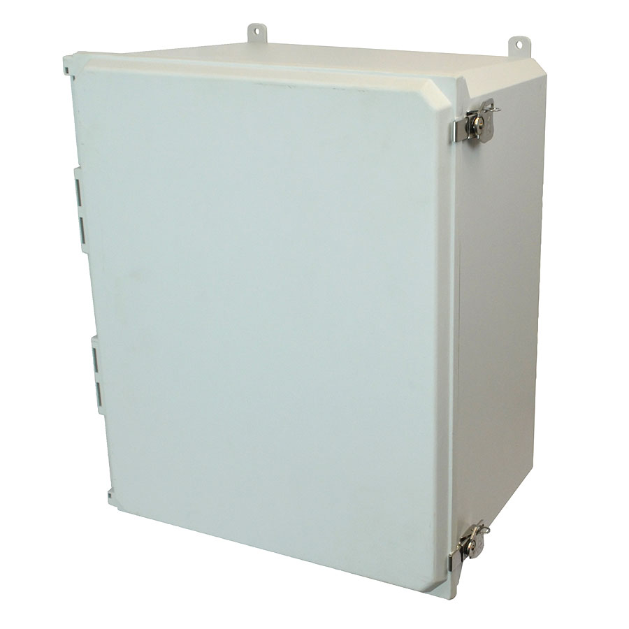 AMU2060T Fiberglass enclosure with hinged cover and twist latch