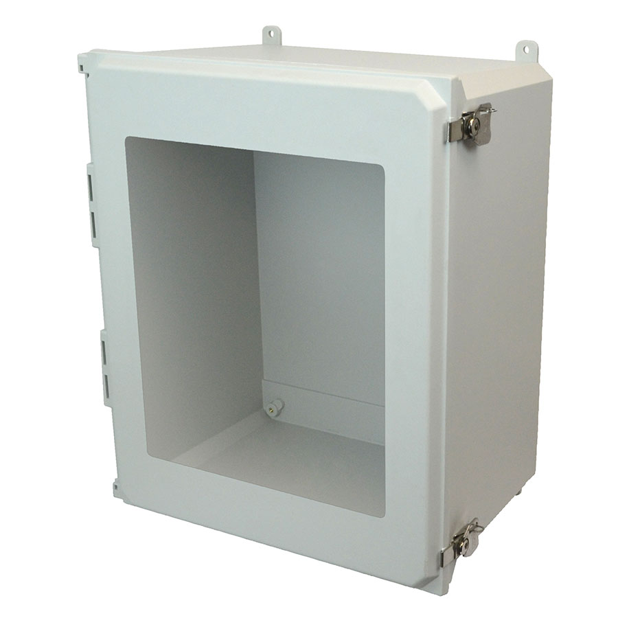 AMU2060TW Fiberglass enclosure with hinged window cover and twist latch