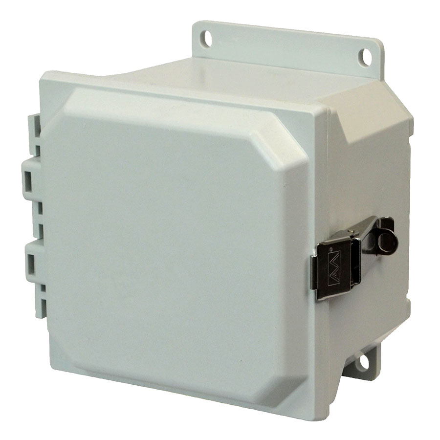 AMU664LF Fiberglass enclosure with hinged cover and snap latch