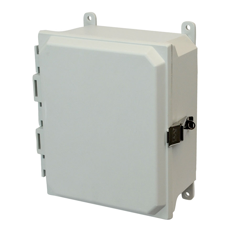 AMU864L Fiberglass enclosure with hinged cover and snap latch