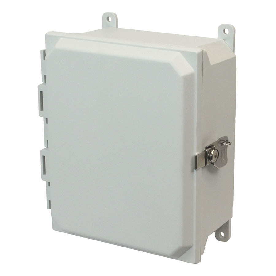 AMU864T Fiberglass enclosure with hinged cover and twist latch