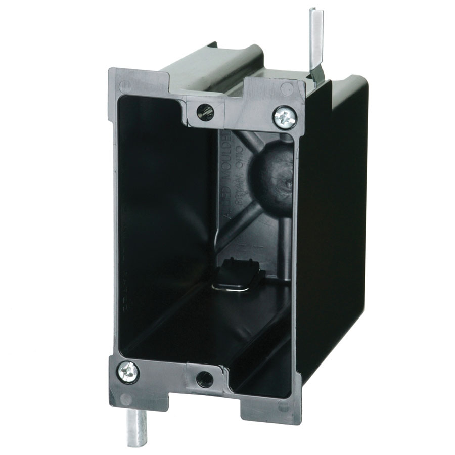 ALI P-122OW SINGLE-GANG SWITCH & OUTLET OLD WORK PLASTIC CUT-IN BOX 22.5 CUBIC INCHES BLACK BOX