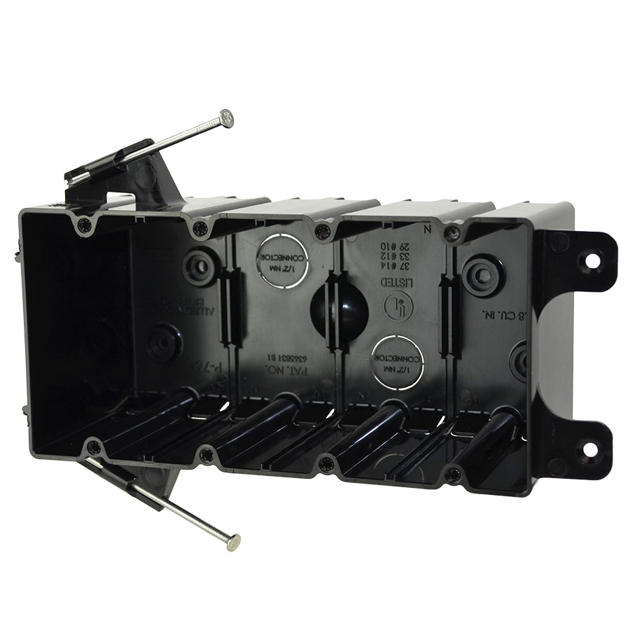 P-764 Four gang electrical box with nails