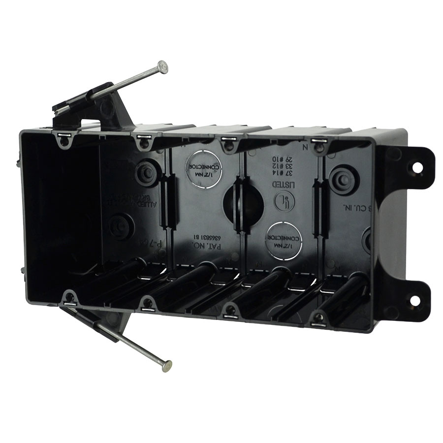 P-764QT Four gang electrical box with nails
